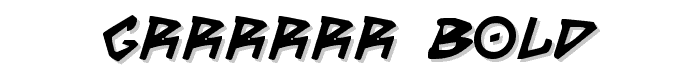 Grrrrrr Bold font